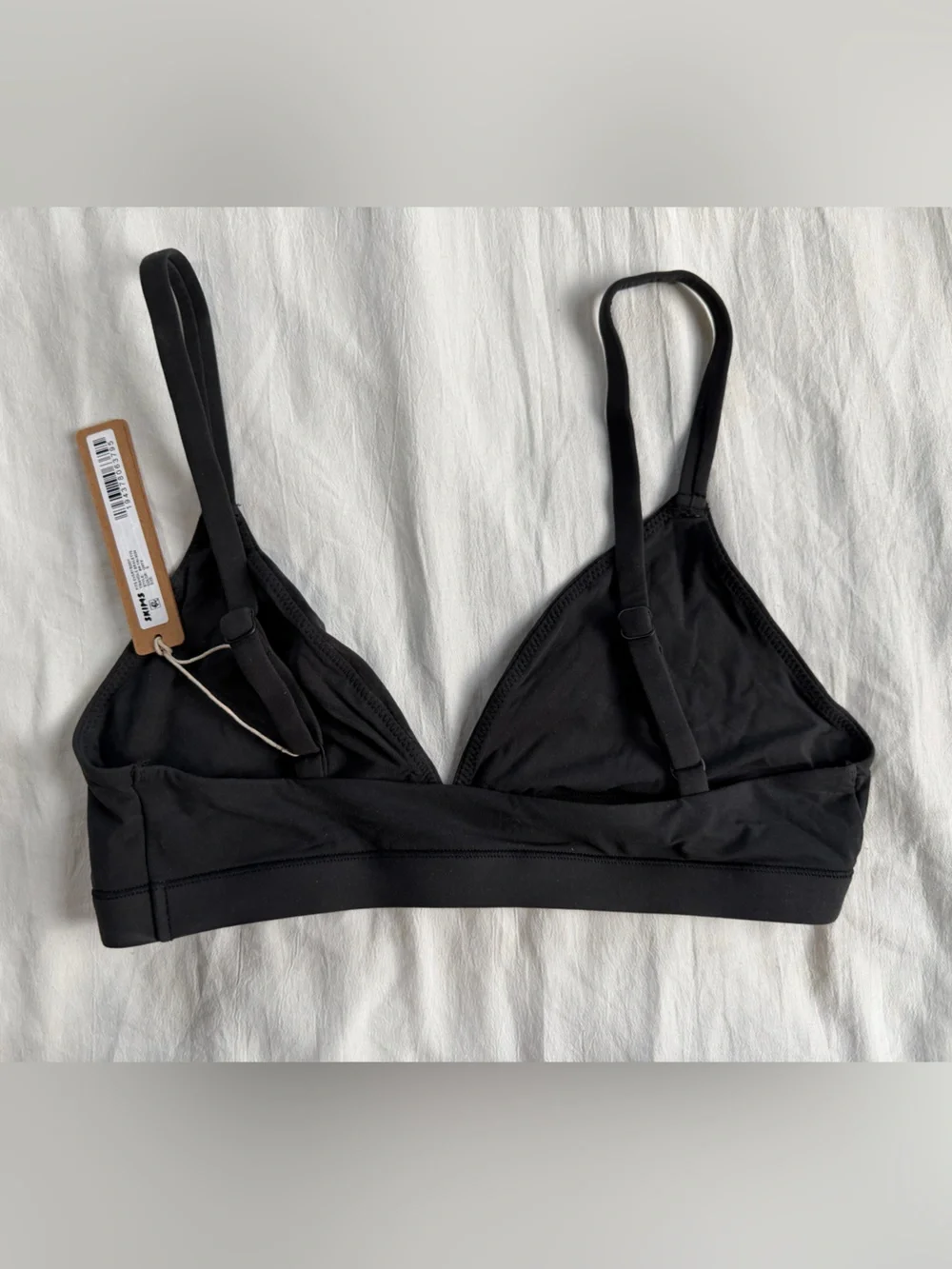 NWT SKIMS Fits Everybody Triangle Bralette Size Small Onyx Black Buttery Soft